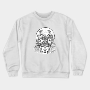 Forest shaman with flowers and antlers Crewneck Sweatshirt